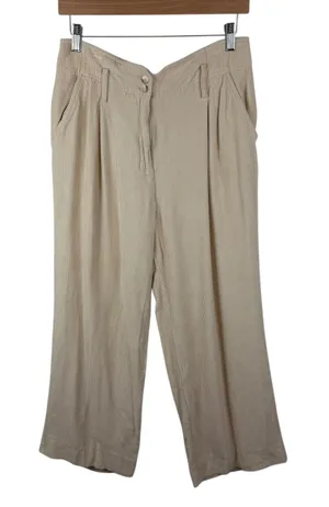 Sézane Cream Corduroy‎ Wide Leg Trousers Pants Size 40 US 8 Minimalist Old Money thumbnail 1