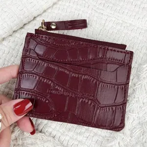Burgundy coin purse card holder thumbnail 1