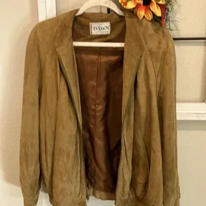 Vintage soft leather jacket w/ lining Tan Size L thumbnail 1