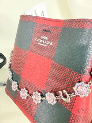 coach Mini Town Bucket Bag With Buffalo Plaid Print c7267 thumbnail 2