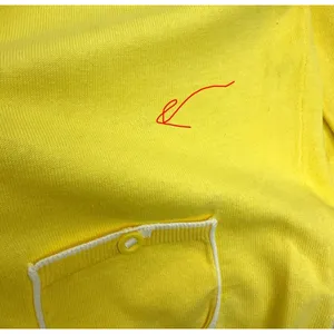 Lilly Pulitzer Cardigan Womens S/M Yellow White Cotton Open Front Knit Sweater thumbnail 11