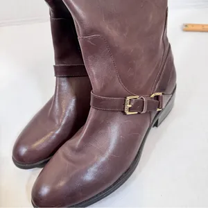 Ralph Lauren Brown Leather Riding Boots Womens 10 Knee High Fall Old Money thumbnail 7
