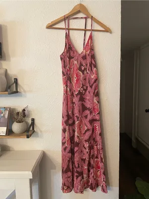 Equipment Pink Floral Slip Allianna Dress 100% Silk XSMALL thumbnail 4