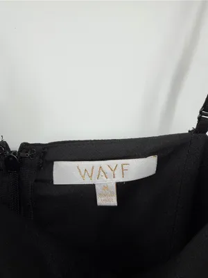 WAYF Spaghetti Strap Wide Leg Jumpsuit Womens M Black V Neck Formal thumbnail 7