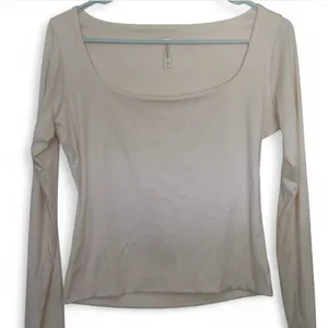 Women's Cream Long Sleeve Top Tan Size L thumbnail 1