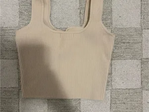 Glassons Ribbed Cream Tank Crop Top thumbnail 2
