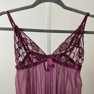 Fredericks of Hollywood S‎ Purple Babydoll Dark Romantic Lace Sheer Lingerie thumbnail 2