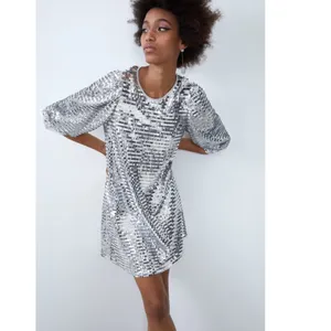 NWOT ZARA All Over Sequence Bloggers Fav Dress Holiday Cocktail Party thumbnail 7