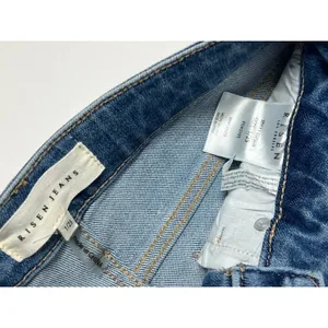 Risen Button Fly Cropped Flare Jeans Size 25 Distressed Light Wash Denim thumbnail 8