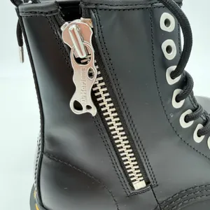 Dr. Martens 1460 Zip Smooth Leather Grunge Edgy LaceUp Black Boot NWOB UK 3 US 5 thumbnail 2