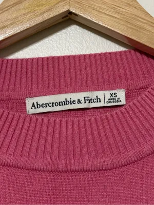 Abercrombie & Fitch Pink Crewneck Sweater Size XS Knit Stretch Bubblegum Summer thumbnail 3