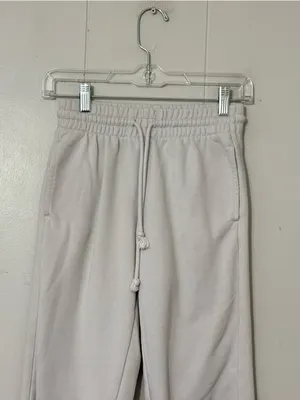 TNA Aritzia Cozy Fleece Jogger Sweatpants Womens XXS Ivory Cream High Rise thumbnail 7