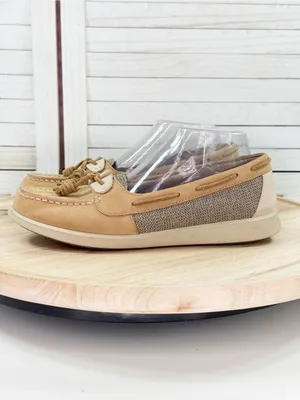 Sperry Oasis Loft Linen‎ Leather Boat Shoes Tan Women’s 9.5 Nautical Preppy thumbnail 3