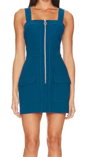 Amanda Uprichard Gage Zip Front Romper Mallard Blue L NWT thumbnail 1