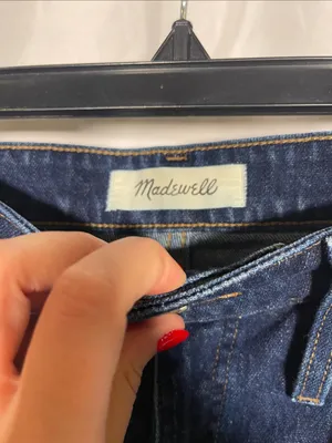 Madewell Womens Curvy High Rise Denim Shorts 31 Dark Wash thumbnail 3