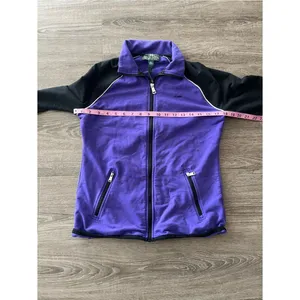 Y2K LRL Active Ralph Lauren Full Zip Track Jacket Womens M Purple Black Fleece thumbnail 10