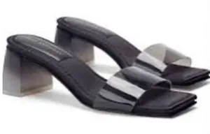 Good American Womens‎ Shoes Slides Sandals Block Heel Ombre Square Toe Black 8.5 thumbnail 1