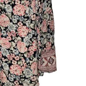 Billabong Button‎ Up Blouse Size Small Multi Color Floral Rayon Womens LS thumbnail 3