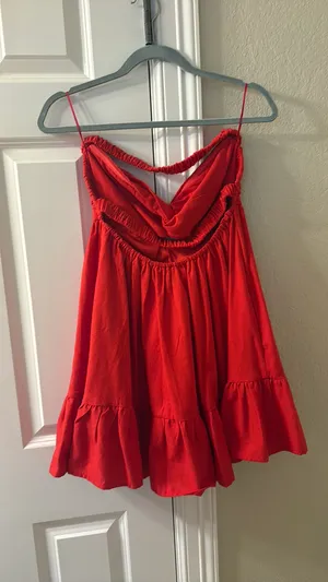 Cotton Candy LA Red strapless romper thumbnail 2
