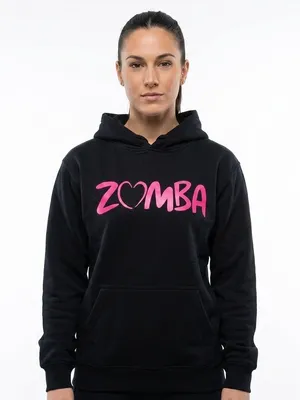 Zumba Fitness Women's Black Hoodie with Pink Logo thumbnail 2
