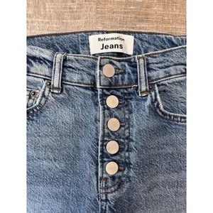 Reformation Liza Button Fly High Rise Straight Jeans Malta Medium Wash Size 23 thumbnail 8