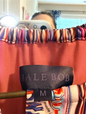 Hale Bob Slvls Pink Multi-Stripe Tiered Tie Shldr Mini Dress Boho Summer Beach thumbnail 7