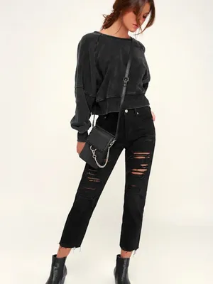 LULUS Longe Comfy Oversized Streetwear Y2K 1990s Casual Grunge Long Sleeve thumbnail 4