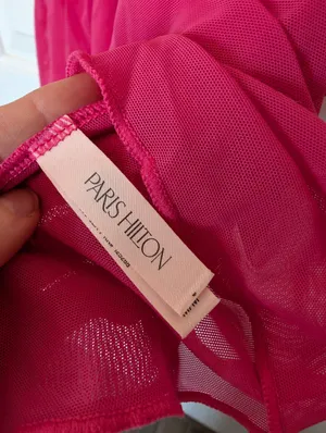 NWOT Paris Hilton Babydoll 2 Piece Lace Lip Set Medium Hot Pink thumbnail 3