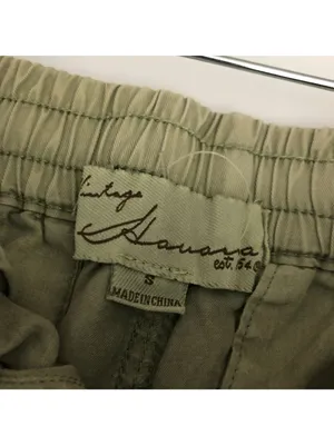 Vintage Havana Womens Olive Green Drawstring Shorts Tuxedo Stripe Size Small thumbnail 4