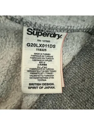 Superdry Orange Label Gray Hoodie Women M Embroidered Logo Pullover thumbnail 5