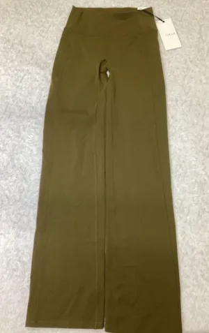CALIA Essential High-Rise Straight Leg Pant Dark Khaki Olive XS WAX105 NWT thumbnail 1