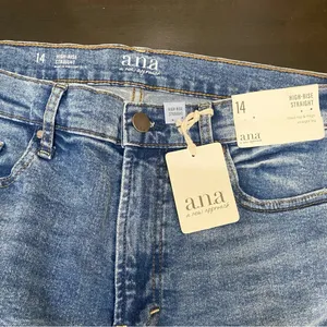 A.N.A. High Rise Straight Leg Jeans in Medium Bloom Size 14 NWT thumbnail 9