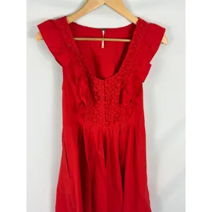 Free People Half Moon Hot Lava Mini Dress Size Small thumbnail 4
