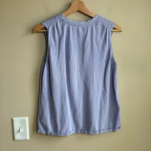 Vintage Coldwater Creek Silk Cotton Knit Sweater Tank L 14 Purple Women Top thumbnail 6