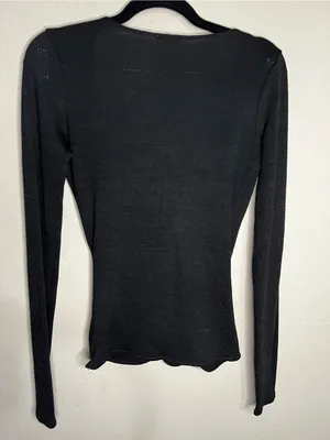 Wilfred Free Aritzia Black Faux Wrap Ballerina‎ Long Sleeve Top thumbnail 8