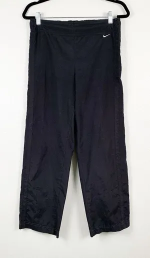 NIKE Womens‎ Polyester Track Pants Drawstring Black thumbnail 1
