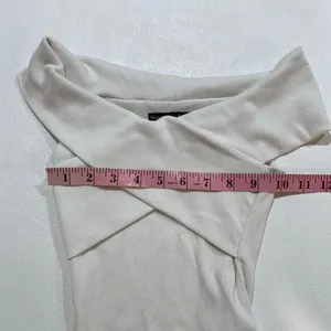 Abercrombie & Fitch White Ribbed Off Shoulder Bodysuit XS thumbnail 5
