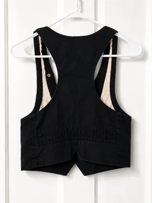 Vintage Obey Black Cropped Vest Top thumbnail 3