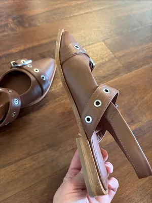 QUINCE Italian Leather Bold Buckle Slingback Flat thumbnail 10