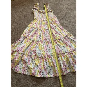 Crown & Ivory Multi Color Floral Sleeveless Smocked Midi Dress Large thumbnail 8