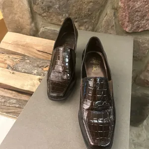 Life Stride Sophisticated Brown Crocodile Pattern Loafers 9 1/2 M thumbnail 3