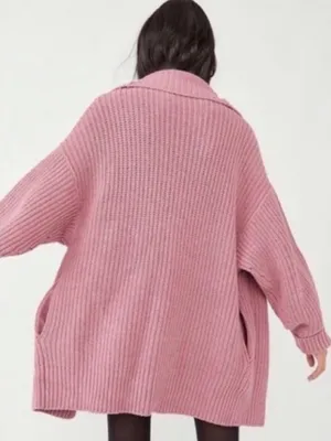Free People Swim Too Deep Cardigan in Smoked Pink Size XS thumbnail 3