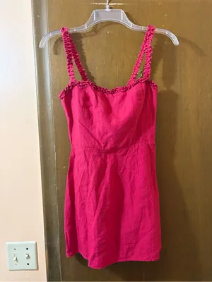 Reformation Janie Mini Dress in Red Rhubarb thumbnail 2