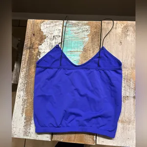 New without tags- free people skinny strap brami crop top in cobalt blue thumbnail 2