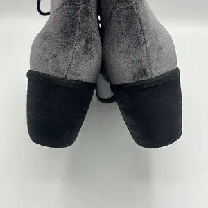 Dolce Vita velvet silver lace up combat bootie Gray Size 10 thumbnail 4