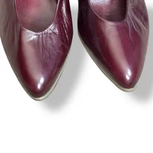 Vintage 80s Burgundy Leather Heels Size 7N Miguel Hernandez Bullock’s Spain‎ thumbnail 6