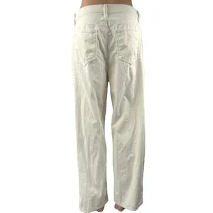 Ann Taylor Easy Straight White Corduroy High Waist Wide Leg Trousers Pants Sz 10 thumbnail 3