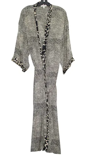 Halston Heritage Robe Silk Old Money Quiet Luxury Mob Wife Regency Animal Print Medium thumbnail 1