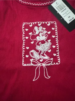 NWT $36.90 Disney Lunchbox • Shirt • Minnie Mouse • Embroidered • Red White • M thumbnail 3