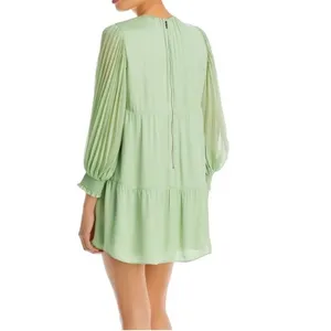 ALICE + OLIVIA Antonette Pleated Long Sleeve Dress Size S thumbnail 3